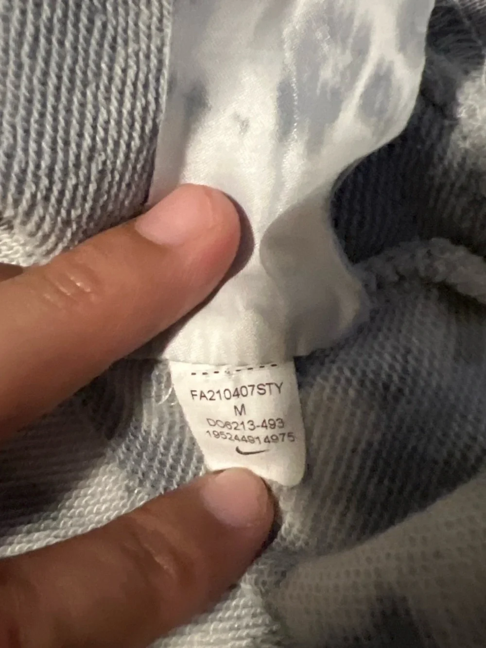Nike Women's Tie-Dye Crewneck Hoodie in Gray and Tan